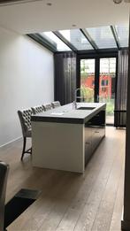 Gecapitonneerde 4 x Barstoelen van Bocx, Huis en Inrichting, Barkrukken, 4 krukken, Ophalen, Zo goed als nieuw, 90 cm of meer