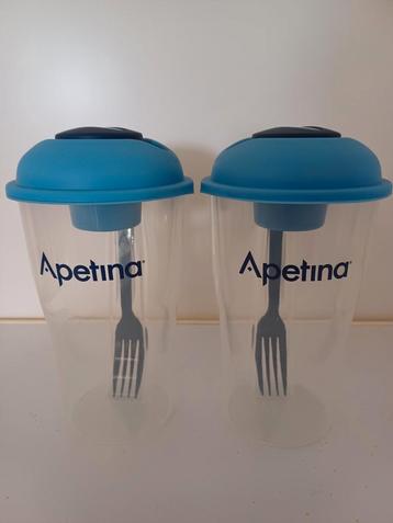 Apetina plastic salade bekers 2 stuks nieuw beschikbaar voor biedingen