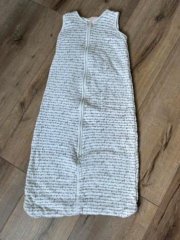 HEMA zomer baby slaapzak mt 86/104 mouwloos - wit met tekst beschikbaar voor biedingen