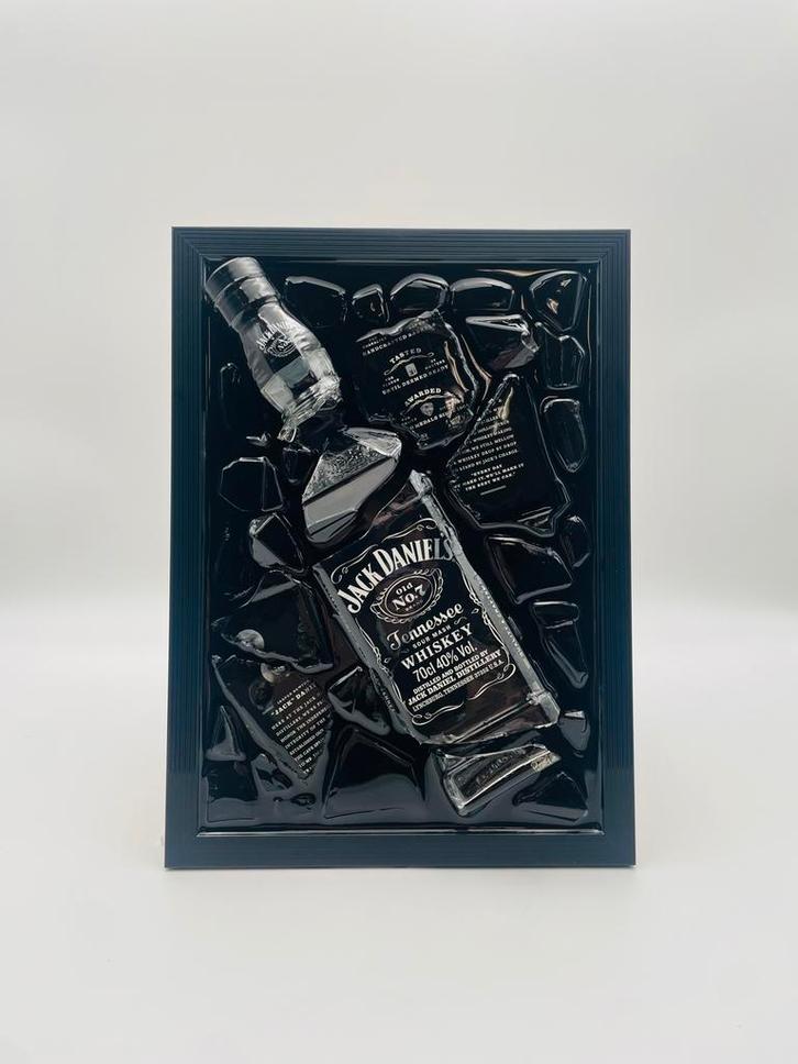 Jack Daniels Gebroken Flessen Kunst, Antiek en Kunst, Kunst | Schilderijen | Modern, Ophalen of Verzenden