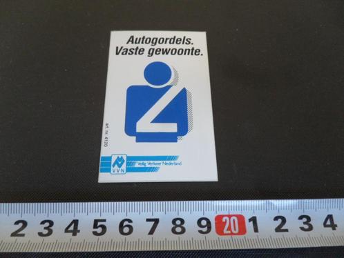 sticker VVN veilig verkeer autogordels. vaste gewoonte., Verzamelen, Stickers, Zo goed als nieuw, Bedrijf of Vereniging, Ophalen