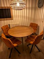 Rond eettafel en stoelen, Ophalen, Zo goed als nieuw, 4 tot 6 stoelen