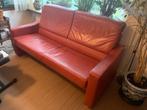 Zitbank dik leder - donker oranje, Huis en Inrichting, Banken | Bankstellen, Ophalen, Gebruikt, 150 tot 200 cm, Tweepersoons