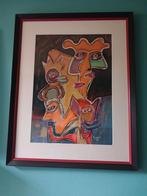 Abstract Schilderij met Mooie Kleuren, Antiek en Kunst, Ophalen of Verzenden