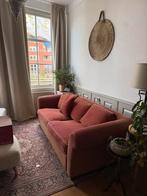 Rode ribstof bank, gratis ophalen!, Huis en Inrichting, Banken | Bankstellen, Ophalen, Gebruikt