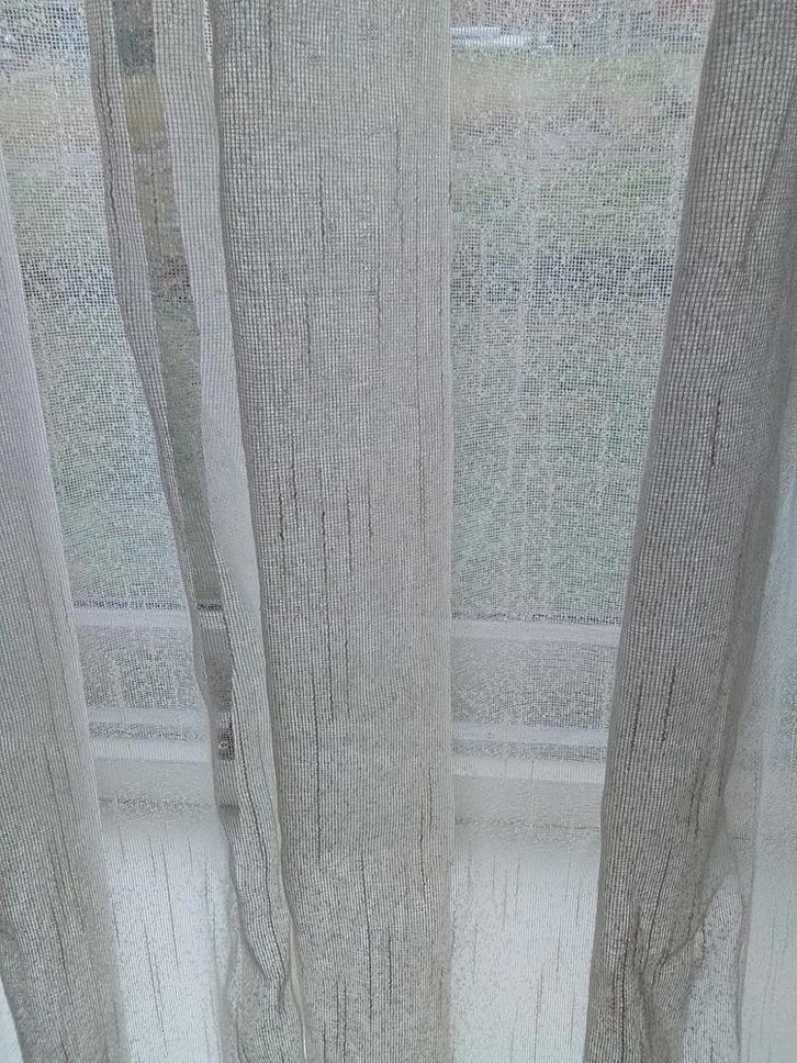 4 Stuks Vitrages - Lichtdoorlatend (ecru), Huis en Inrichting, Stoffering | Gordijnen en Lamellen, Zo goed als nieuw, 200 cm of meer