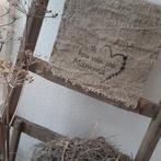 Linnen shabby doek | Ik hou van jou mama | 30/45, Nieuw, Ophalen of Verzenden