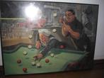 poster in lijst dronken pool spelen 45x35 zwaar, Huis en Inrichting, Ophalen, Minder dan 50 cm, Zo goed als nieuw, Foto of Poster