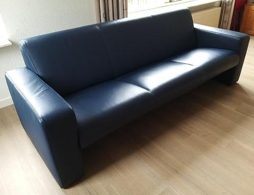 3 pers. leren bankstel, Huis en Inrichting, Banken | Bankstellen, Gebruikt, Rechte bank, Driepersoons, 200 tot 250 cm, 75 tot 100 cm