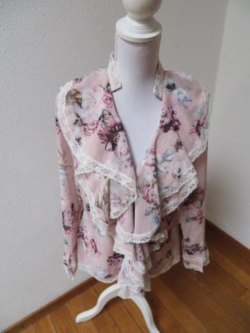 H27 COCOMORE aparte nieuwe voile blouse roze maat 40	 beschikbaar voor biedingen