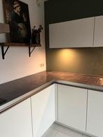 Moderne hoekkeuken mat wit, Huis en Inrichting, Keuken | Complete keukens, Ophalen, Wit, Hoekkeuken, Zo goed als nieuw