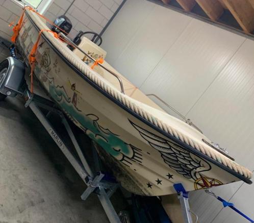 One of a kind! Nordcraft 430 met kunst van Henk Schiffmacher, Watersport en Boten, Vis- en Consoleboten, Gebruikt, Tot 10 pk, 3 tot 6 meter