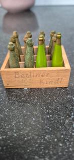 Antiek Miniatuur houten Krat met Flessen, Ophalen of Verzenden