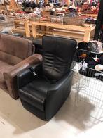 Electrische zwart leren fauteuil, X, Ophalen of Verzenden, Zo goed als nieuw, X