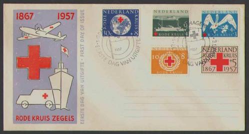 Nederland FDC E31 Zonder Adres, Rode Kruis 1957, Postzegels en Munten, Postzegels | Eerstedagenveloppen, Onbeschreven, Nederland