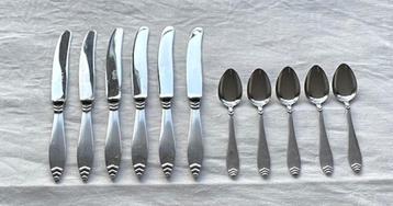 6 Vintage Fruit / Botermesjes - ELESVA roestvrij beschikbaar voor biedingen