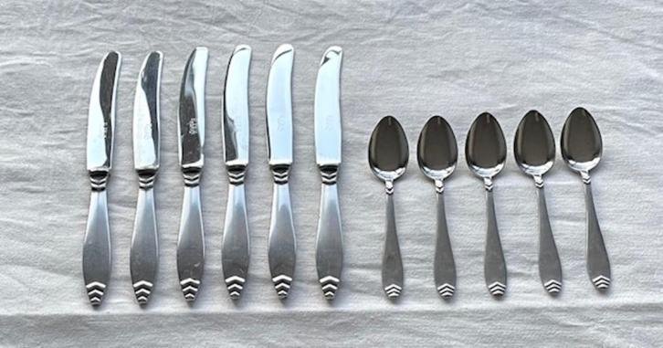 6 Vintage Fruit / Botermesjes - ELESVA roestvrij, Huis en Inrichting, Keuken | Bestek, Zo goed als nieuw, Los bestek, Rvs of Chroom