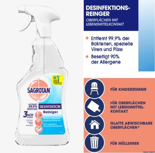 * Sagrotan Desinfectie Spray Reiniger 99,9% effectief, Huis en Inrichting, Schoonmaakartikelen, Verzenden