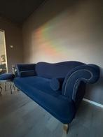 Donkerblauwe velvet sofa, Ophalen, Hotel chique, vintage, shabby chic, Gebruikt, 150 tot 200 cm
