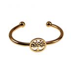 Bangle Dames Stijve Open Armband + Levensboom Verguld RVS, Staal, Birgitta-Gracht 33, 6465 EL Kerkrade, Nederland, Verzenden, Nieuw