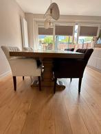 Houten klooster eettafel (eventueel met 6 eetstoelen), Huis en Inrichting, Tafels | Eettafels, Ophalen, Gebruikt, 100 tot 150 cm