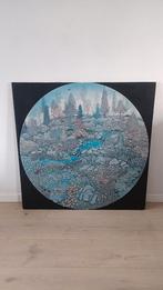 Vintage jaren 70 poster op plaat, Ophalen of Verzenden