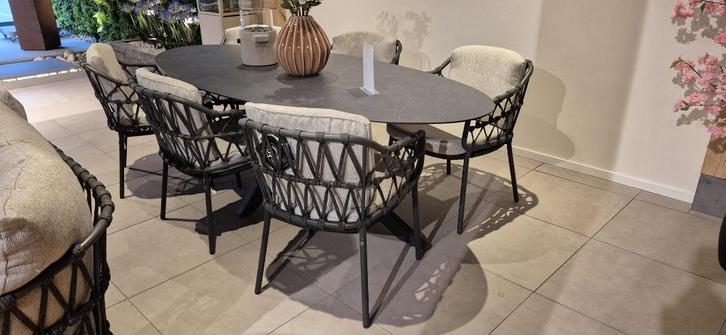 Calpi eetset 4 seasons outdoor, Tuin en Terras, Tuinsets en Loungesets, Nieuw, Tuinset, Overige materialen, 6 zitplaatsen, Eettafel