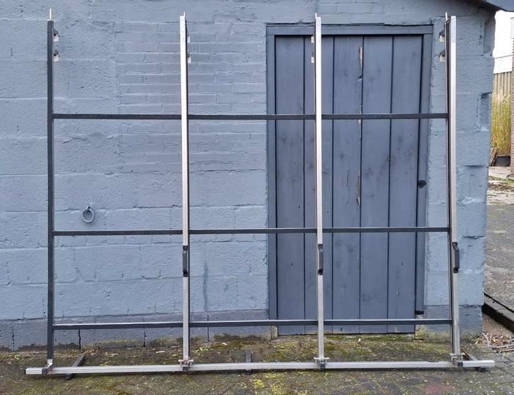 Rvs glasresteel met 3 stokken, Doe-het-zelf en Verbouw, Glas en Ramen, Gebruikt, Dakraam, 160 cm of meer, 160 cm of meer, Ophalen