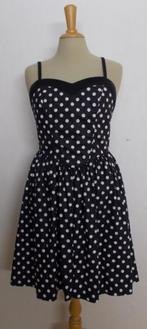 Lief zwart/wit polkadot jurkje van Laura Ashley! XS/S, Kleding | Dames, Jurken, Verzenden, Zwart, Zo goed als nieuw, Knielengte