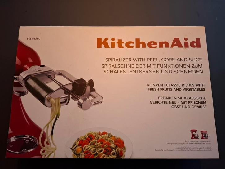 Kitchenaid Spiraalsnijder 5KSM1APC - Nieuw in doos, Witgoed en Apparatuur, Keukenmixers, Nieuw, Minder dan 1 liter, 1 snelheid