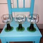 Diverse Roemer glazen op groene voet met druif 8 stuks, Huis en Inrichting, Ophalen, Glas of Glazen, Gebruikt, Glas