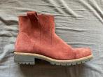 Schoenen - Ecco - mt 42 - rode leren korte laarsjes, Ecco, Lage of Enkellaarzen, Ophalen of Verzenden, Gedragen