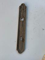 Antiek messing deurplaat J. Vanloef Bruxelles, antiek, slot, Doe-het-zelf en Verbouw, Hang- en Sluitwerk, Verzenden, Koper of Messing