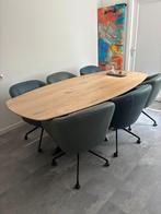 Luxe leren armstoelen (kuipstoelen), Huis en Inrichting, Stoelen, Ophalen, Blauw, Zo goed als nieuw, Metaal