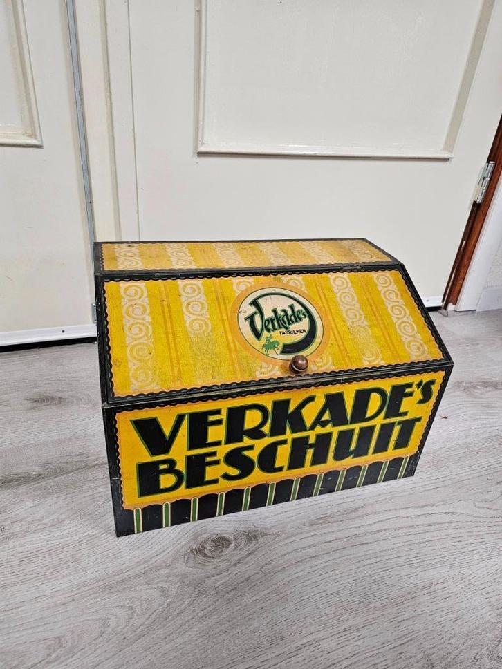 Oude Verkade beschuitblik  voor €120,-!, Verzamelen, Blikken, Gebruikt, Overige, Verkade, Ophalen