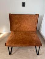 Bruine fauteuil met metalen poten, Bruin, Zo goed als nieuw, Metaal, Eén