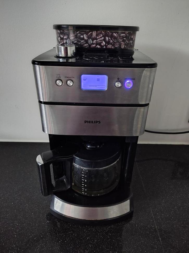 Philips Grind & Brew Koffiezetapparaat HD7740/00, Witgoed en Apparatuur, Koffiezetapparaten, Gebruikt, Gemalen koffie, Koffiebonen
