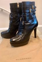 Burberry zwarte leren enkellaarsjes met hak - maat 39, Ophalen, Zo goed als nieuw, Zwart, Lage of Enkellaarzen