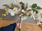 Mooi trouwboeket, bruidsboeket zijden kunstbloemen orchideeë, Ophalen of Verzenden, Zo goed als nieuw, Groen, Accessoires