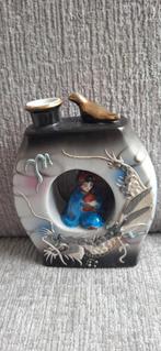 Vintage Japans Kutani  porseleinen sake fles., Gebruikt, Porselein of Keramiek, Schaal, Ophalen of Verzenden