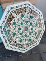 Wit marmer tafelblad met parchin kari (stenen inlegwerk), Antiek en Kunst, Antiek | Meubels | Tafels, Ophalen