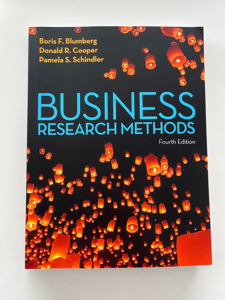 Business Research Methods - Blumberg, Cooper, Schindler, Ophalen of Verzenden, Gelezen, Economie en Marketing