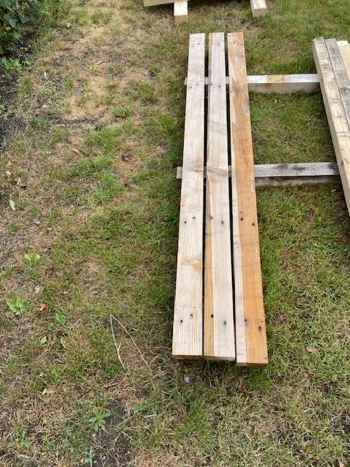 3 balken voor hergebruik/spijkervrij/hout/2de leven, Doe-het-zelf en Verbouw, Hout en Planken, Gebruikt, Balk, Vuren, 200 tot 250 cm