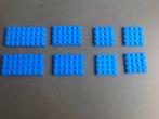 Lego 8 x grote blauwe plaatjes. Diverse maten., Ophalen of Verzenden, Lego, Zo goed als nieuw, Losse stenen