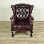 27820 Chesterfield Oorfauteuil Roodbruin, Huis en Inrichting, Fauteuils, Nieuw, Ophalen of Verzenden, 75 tot 100 cm, Leer