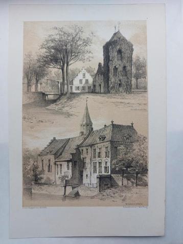 17 / Litho uit 1882 : Schierstins en Wiarda State Friesland beschikbaar voor biedingen