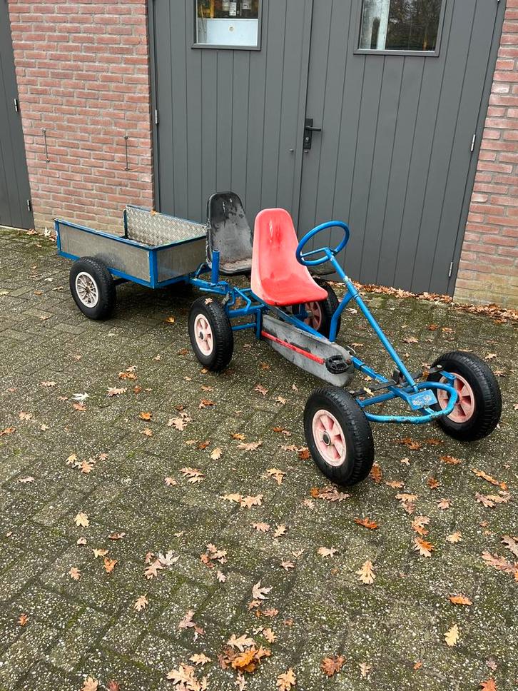Berg Skelter Blauw Duo + Aanhanger, Kinderen en Baby's, Speelgoed | Buiten | Voertuigen en Loopfietsen, Gebruikt, Trapvoertuig