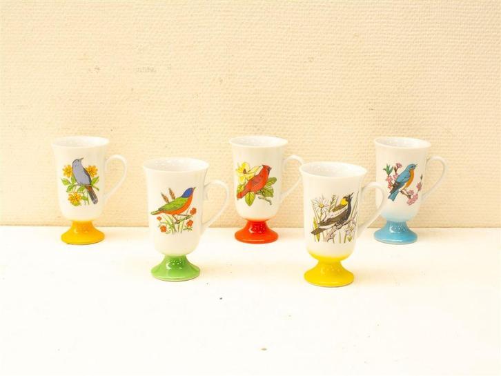 5 Fred roberts song birds kopjes 33736, Huis en Inrichting, Keuken | Servies, Gebruikt, Kop(pen) en/of Schotel(s), Overige stijlen