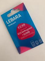 Lebara sim cards 5€ topup + 50MB internet, Ophalen of Verzenden, Zo goed als nieuw, Overige providers, Prepaidkaart