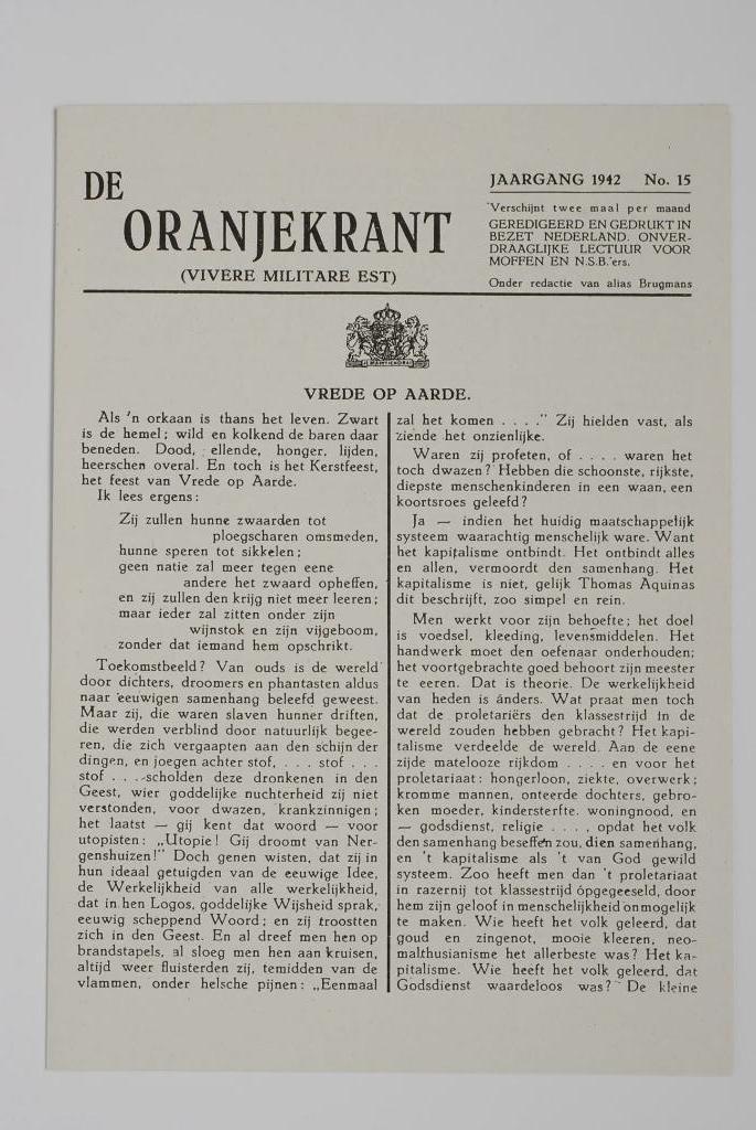 Jaargang 1942 no. 15 - De Oranjekrant | Heruitgave 1994, Verzamelen, Militaria | Tweede Wereldoorlog, Boek of Tijdschrift, Nederland